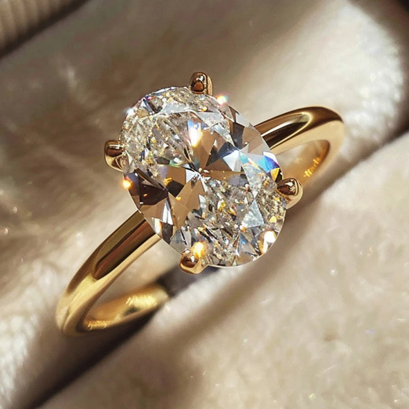 Shiny Oval Stone Ring