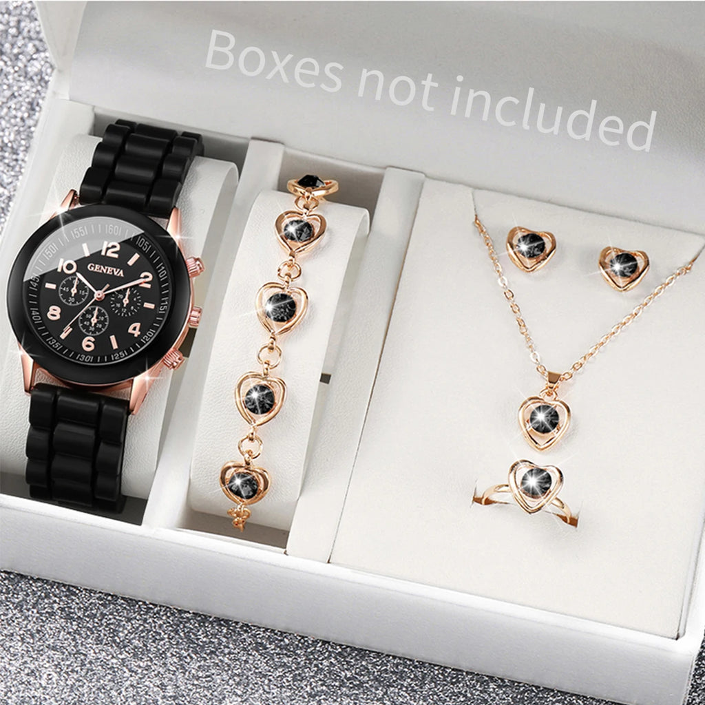 Silicone Women Watch Set