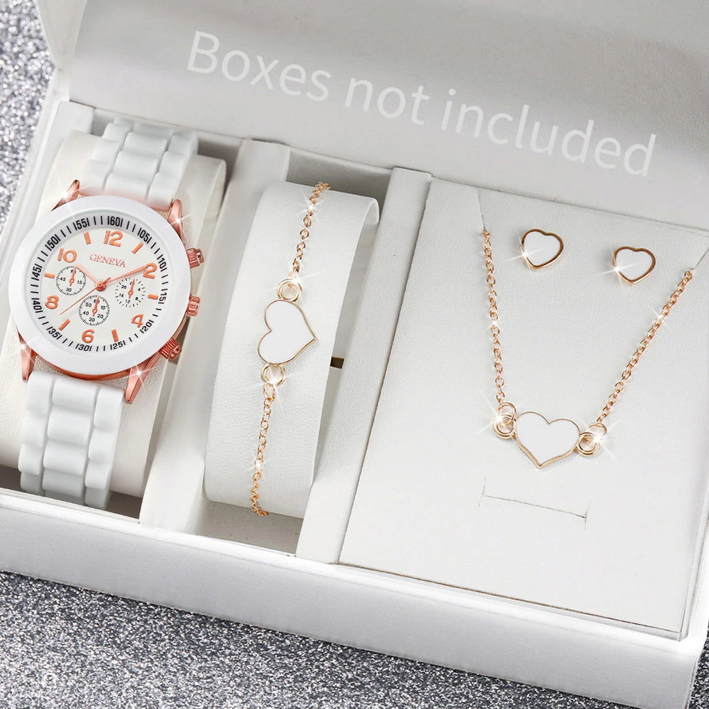 Silicone Women Watch Set