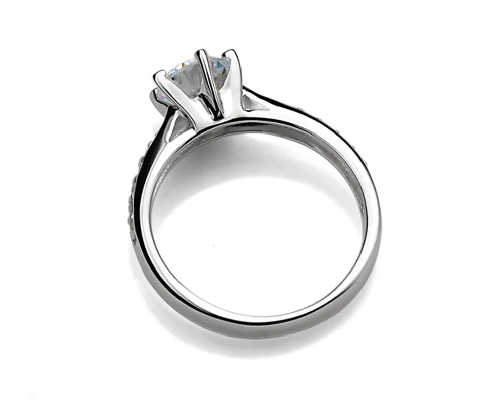 Silver Diamond Look Ring