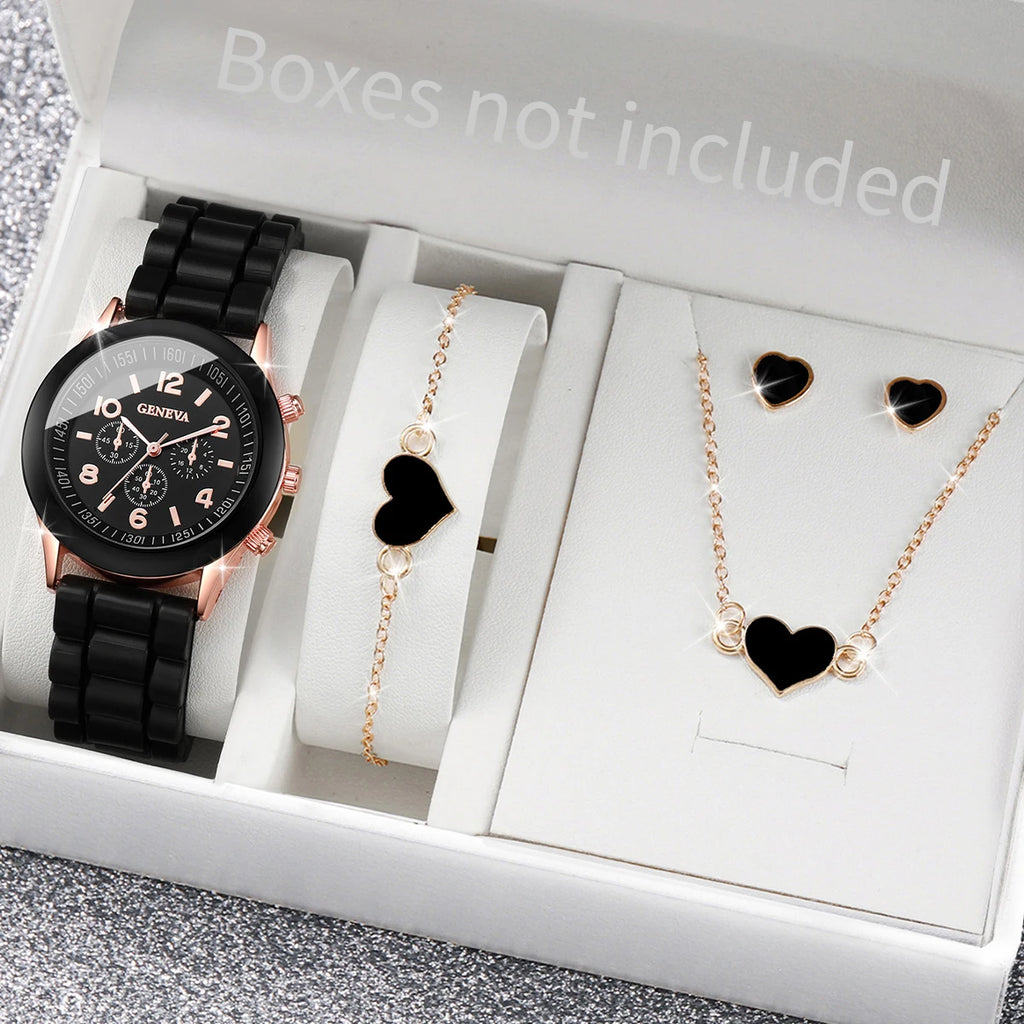 Silicone Women Watch Set