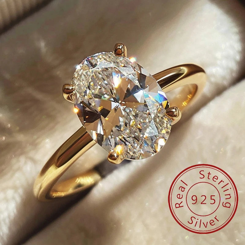 Shiny Oval Stone Ring