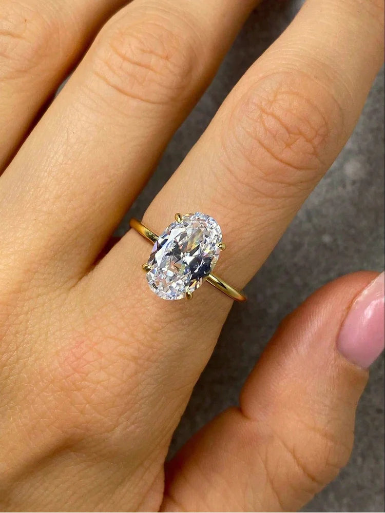 Shiny Oval Stone Ring