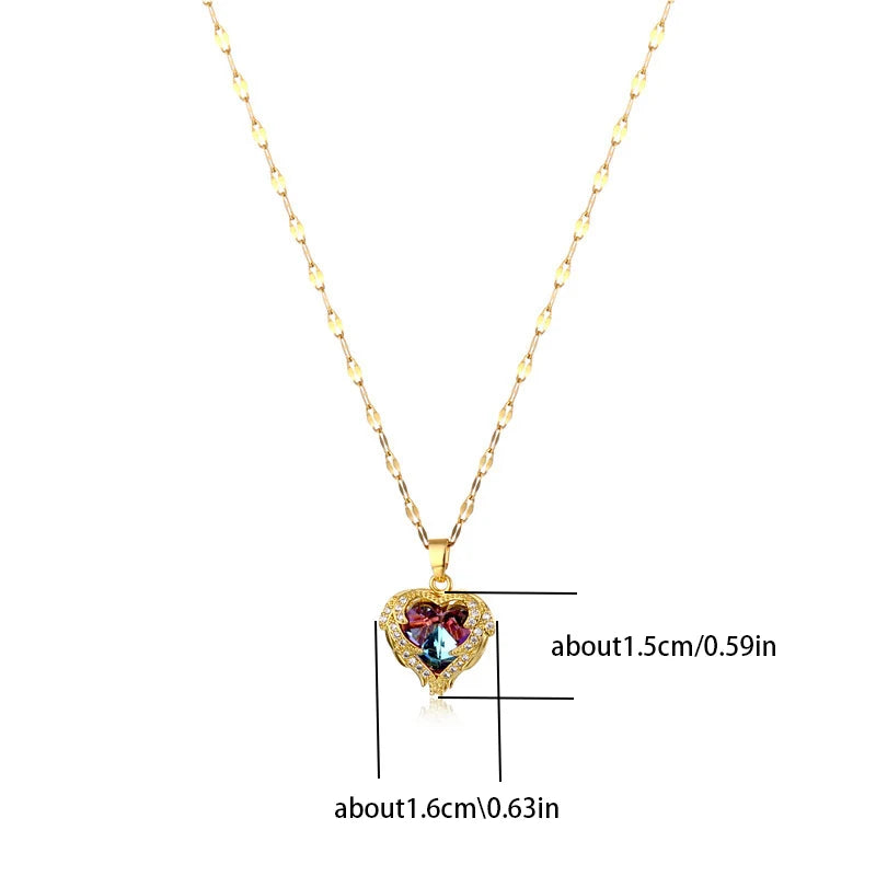 Ocean Heart Crystal Necklace