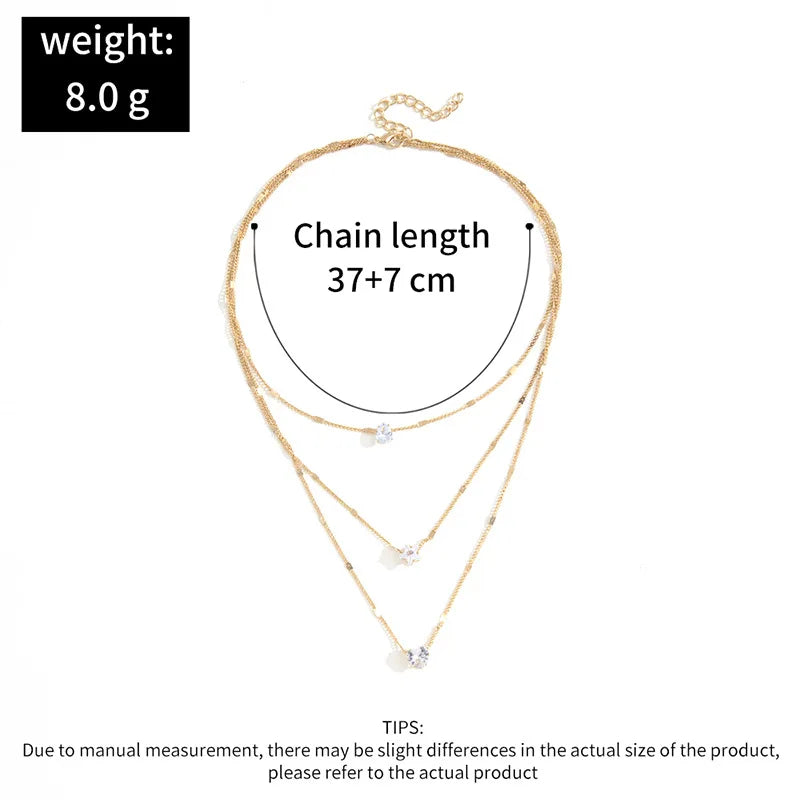 Zircon Layered Necklace
