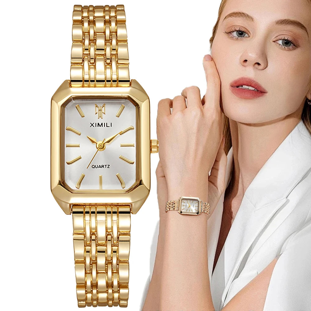 Luxury Square Gold Women Watch