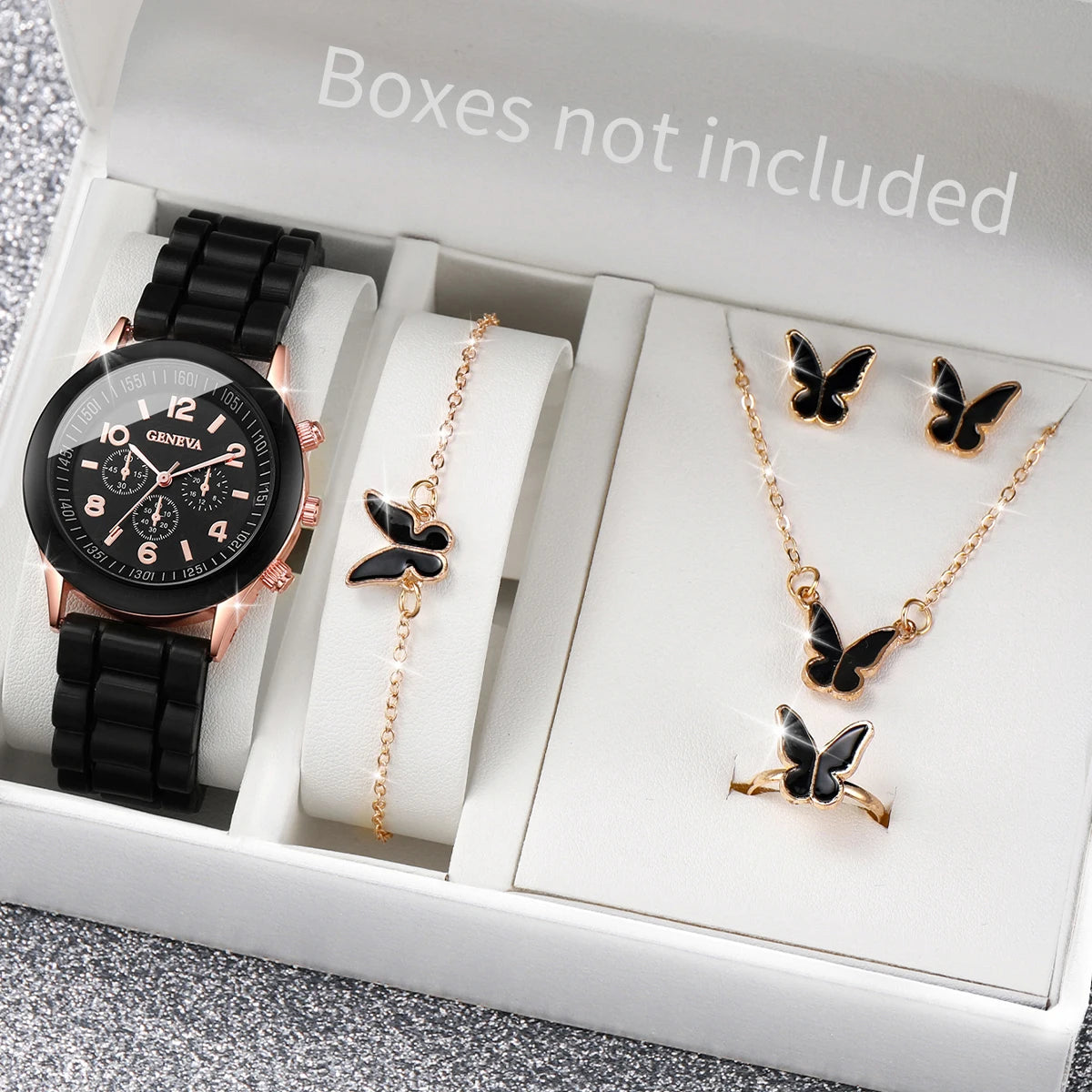 Silicone Women Watch Set