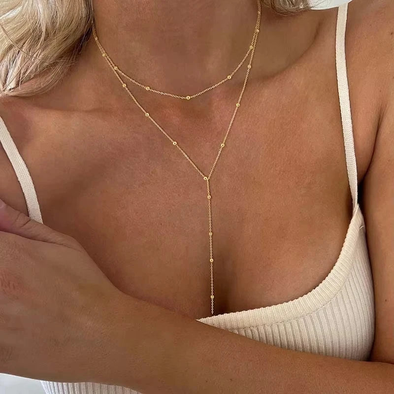 Gold Lariat Necklace