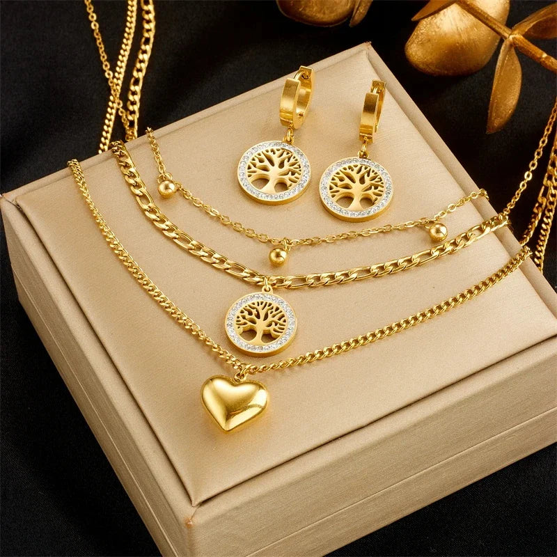 Heart Tree Jewelry Set