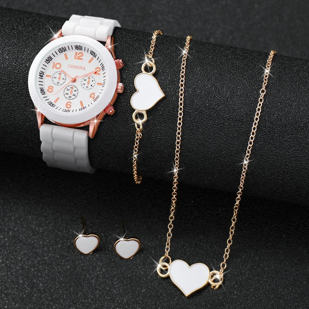 Silicone Women Watch Set