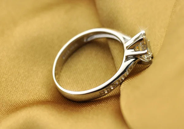 Silver Diamond Look Ring