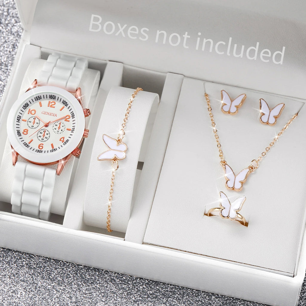 Silicone Women Watch Set