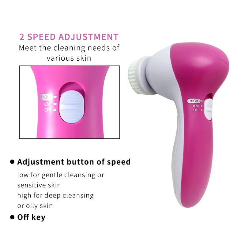 5-in-1 Facial Cleansing & Skin Care Brush