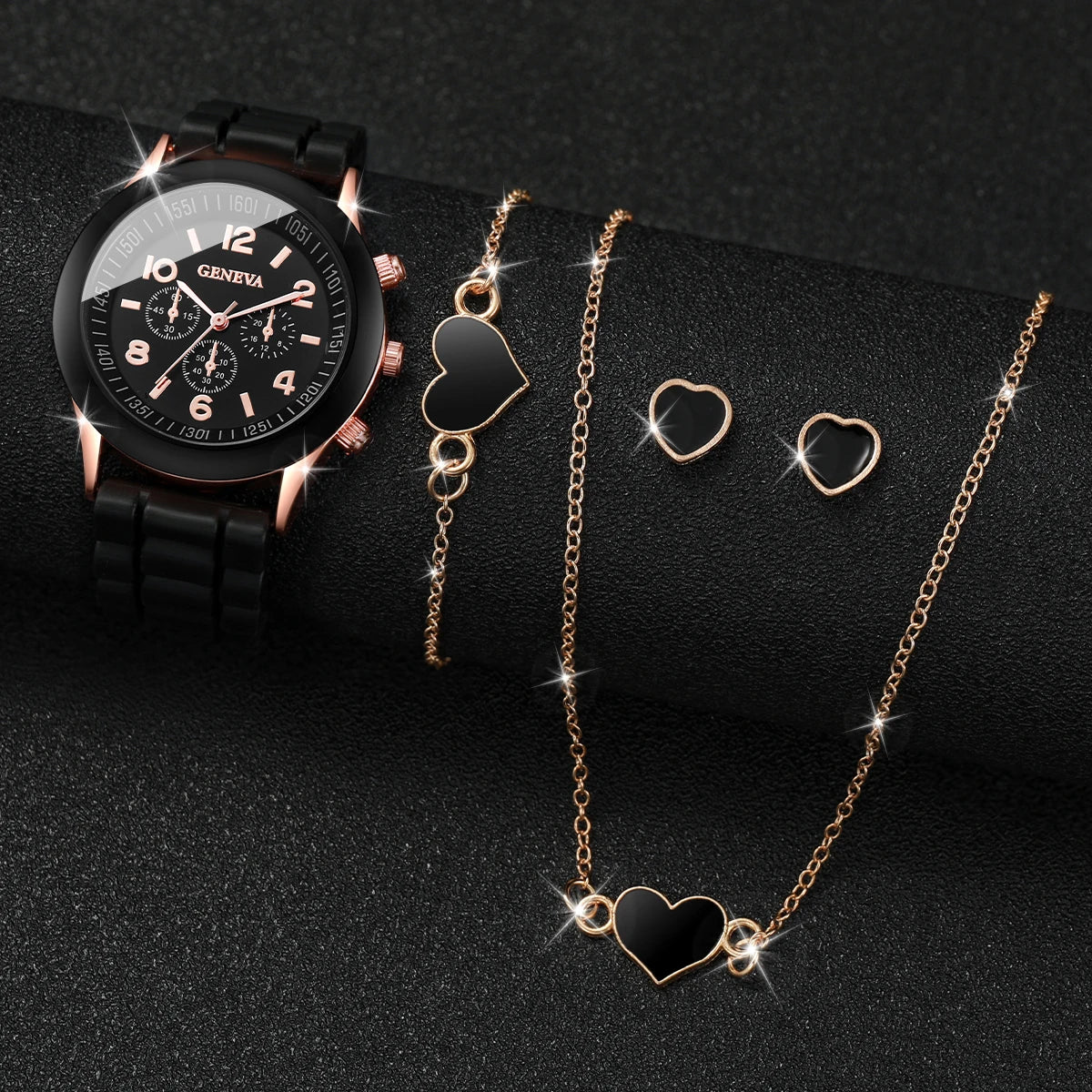 Silicone Women Watch Set