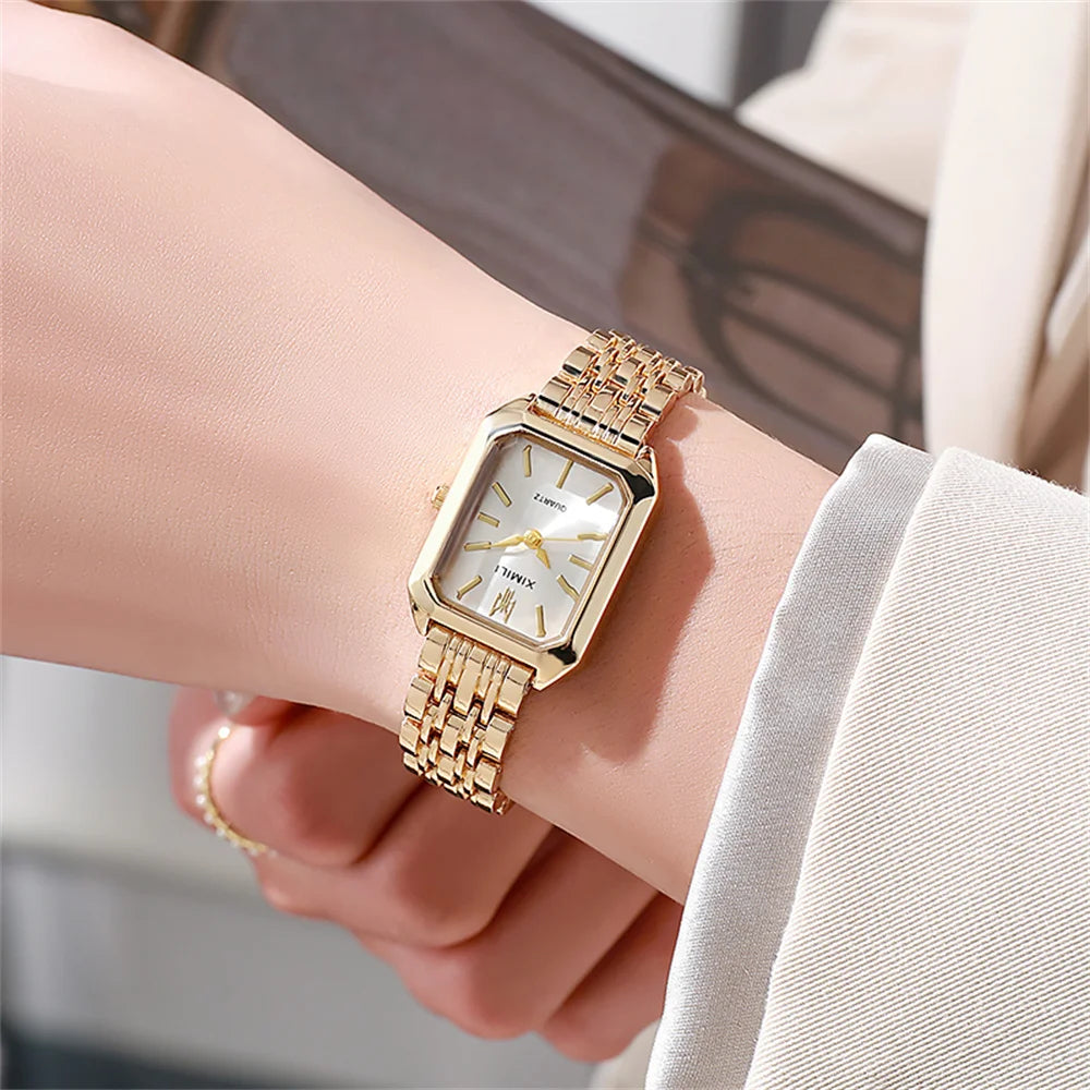 Luxury Square Gold Women Watch