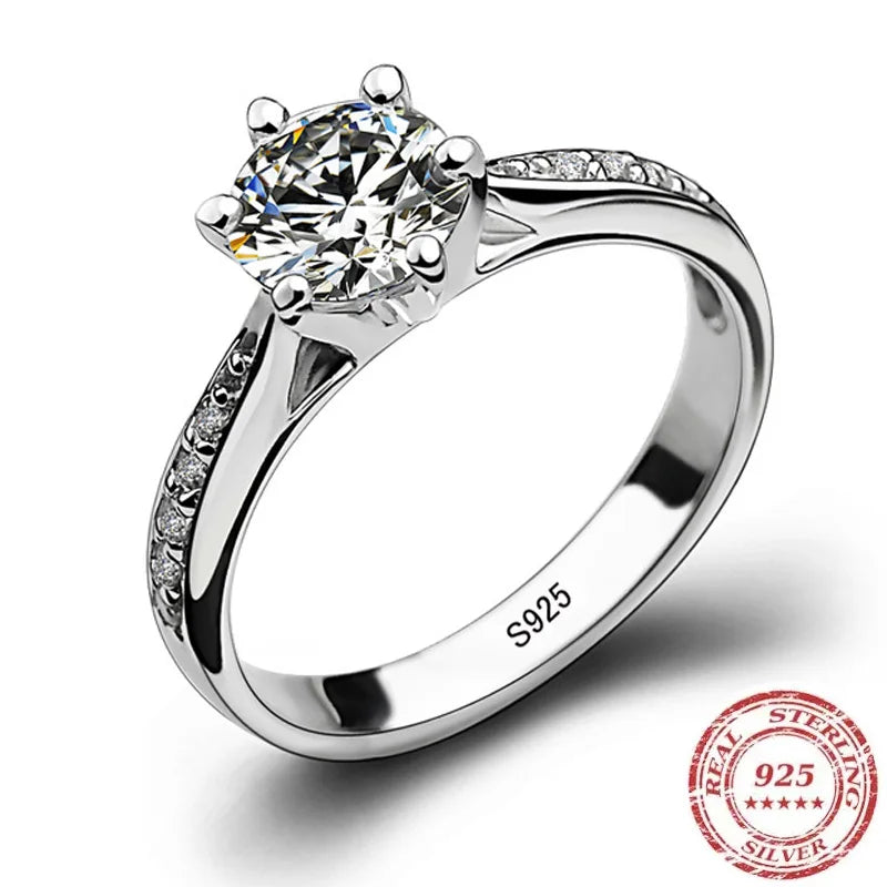Silver Diamond Look Ring